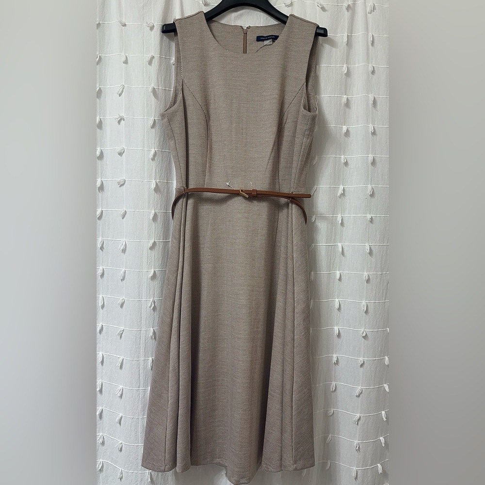 Tommy Hilfiger Tan Midi Dress with Belt